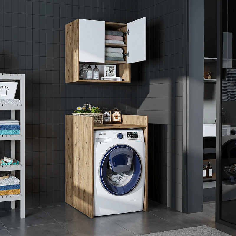Roomart wasmachinekast DERIN-I, 65 cm, met optionele bovenkast, in 4 kleuren