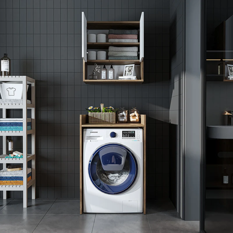 Roomart wasmachinekast DERIN-I, 65 cm, met optionele bovenkast, in 4 kleuren