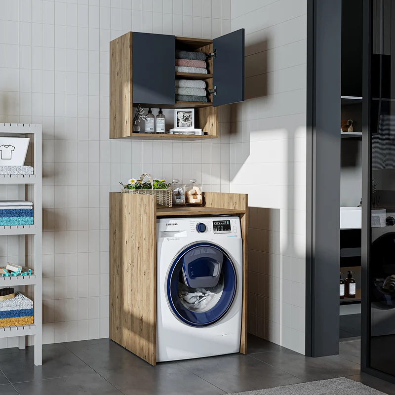 Roomart wasmachinekast DERIN-I, 65 cm, met optionele bovenkast, in 4 kleuren