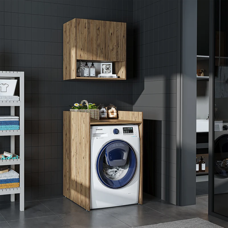 Roomart wasmachinekast DERIN-I, 65 cm, met optionele bovenkast, in 4 kleuren