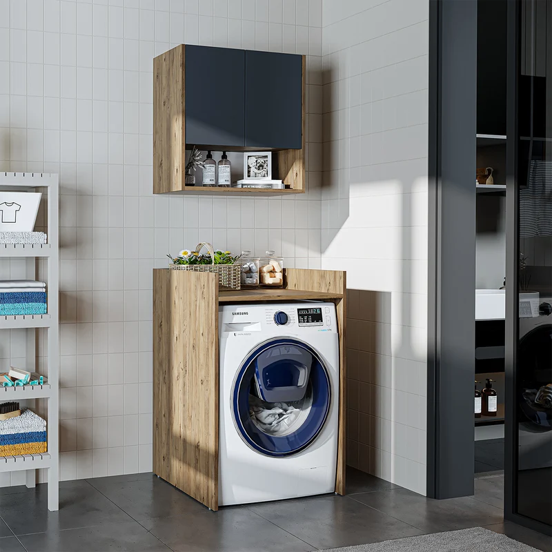 Roomart wasmachinekast DERIN-I, 65 cm, met optionele bovenkast, in 4 kleuren