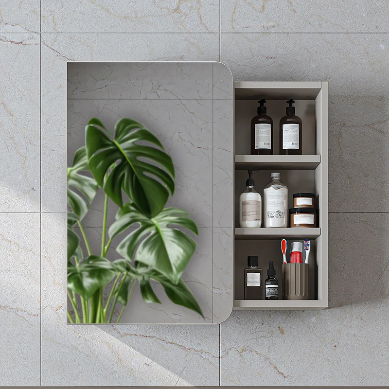 Roomart Bad Spiegelschrank LYCIA, 70 cm, mit Stauraum und offenen Fächern, in 4 Farben