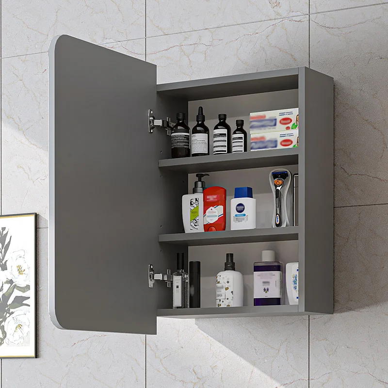 Roomart Bad Spiegelschrank LYCIA, 45 cm, mit Stauraum für Bad und Gäste-WC, in 4 Farben