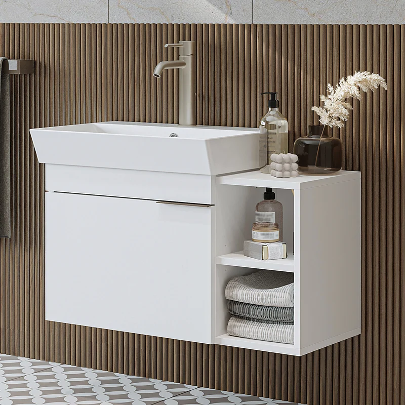Roomart Badmöbel LYCIA 82 cm, Waschtisch mit Keramik-Waschbecken, in 4 Farben
