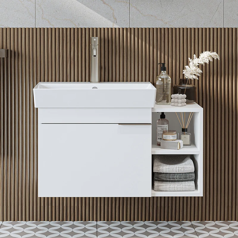 Roomart Badmöbel LYCIA 82 cm, Waschtisch mit Keramik-Waschbecken, in 4 Farben