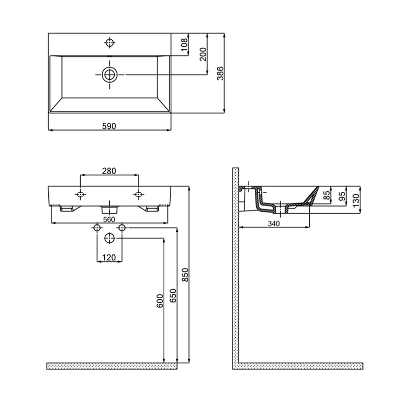 Roomart Badmöbel LYCIA 82 cm, Waschtisch mit Keramik-Waschbecken, in 4 Farben