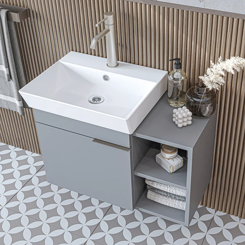Roomart Badmöbel LYCIA 72 cm, Waschtisch mit Keramik-Waschbecken, in 4 Farben