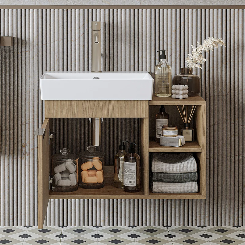 Roomart Badmöbel LYCIA 72 cm, Waschtisch mit Keramik-Waschbecken, in 4 Farben