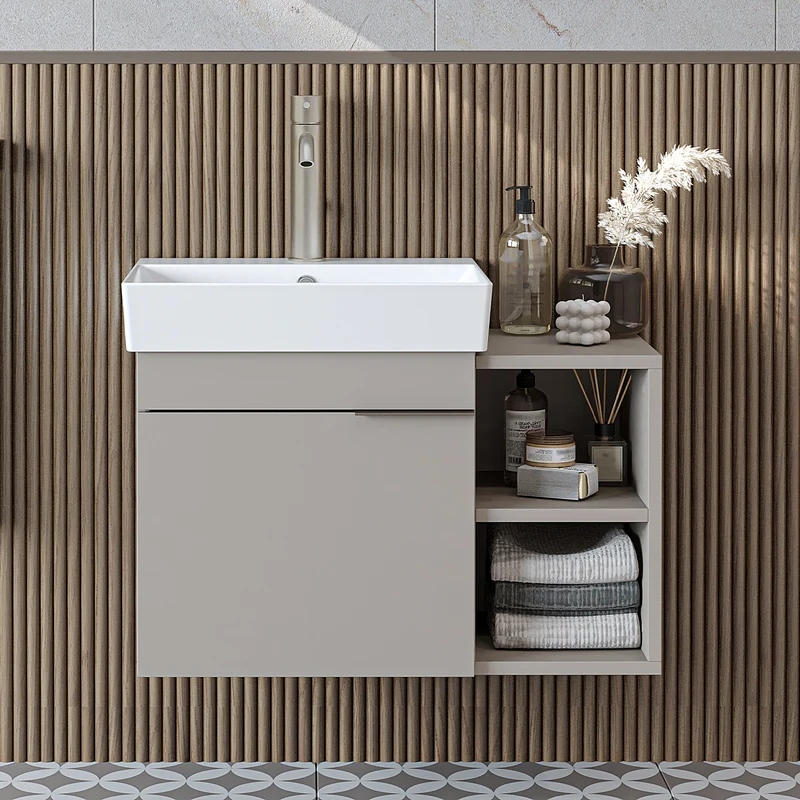 Roomart Badmöbel LYCIA 72 cm, Waschtisch mit Keramik-Waschbecken, in 4 Farben