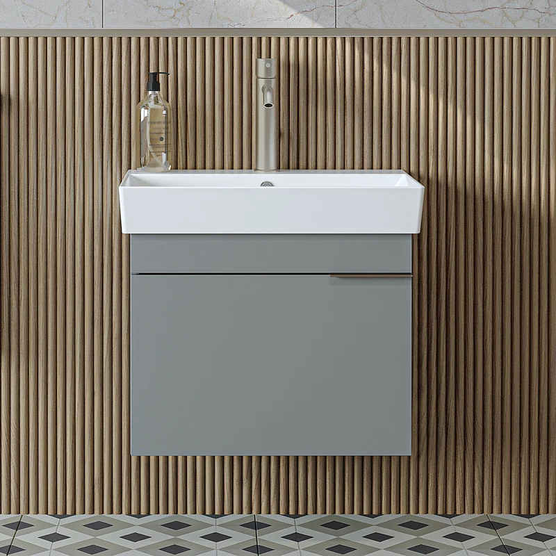 Roomart Badmöbel LYCIA 60 cm, Waschtisch mit Keramik-Waschbecken, in 4 Farben
