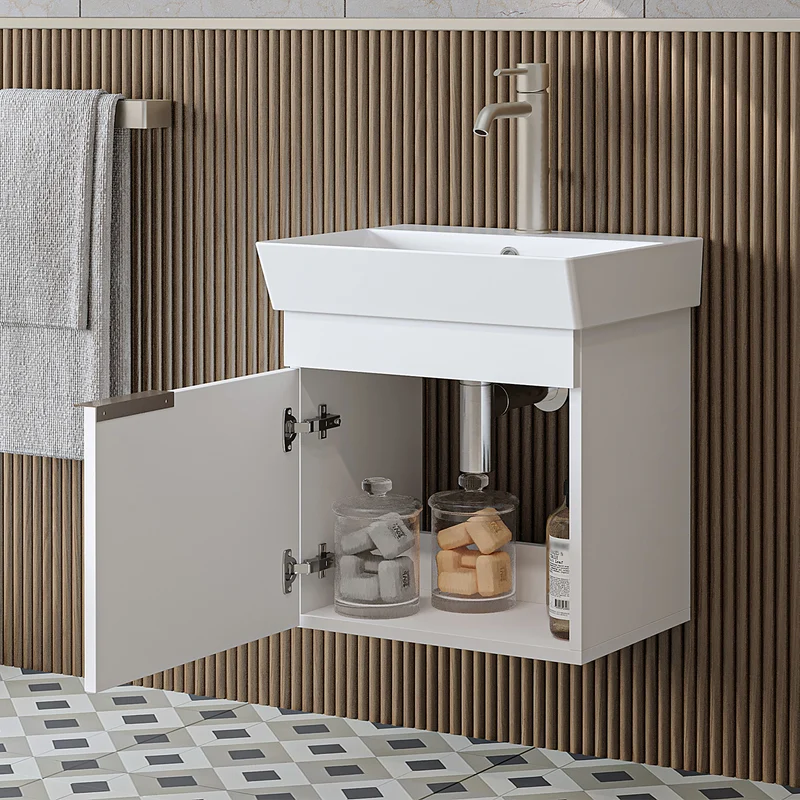 Roomart Badmöbel LYCIA 50 cm, Waschtisch mit Keramik-Waschbecken, in 4 Farben