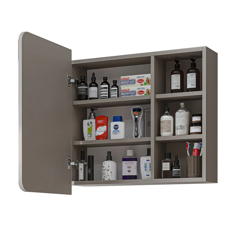 Roomart Badmöbel-Set LYCIA 82 cm, 4-teilig mit Spiegelschrank und Hochschrank, in 4 Farben