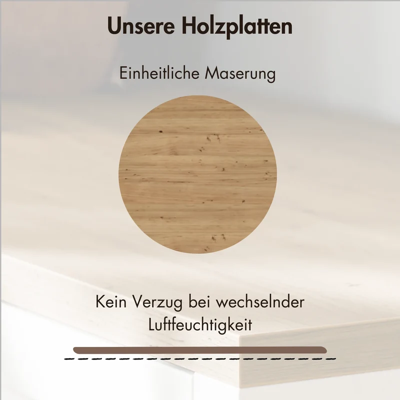 Holzplatte für IKEA Besta Regal 120 x 42cm, Eichen Deckplatte