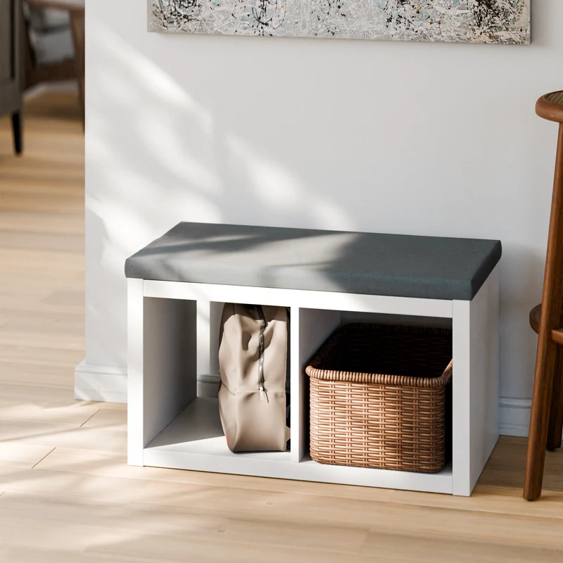 Sitzauflage für Ikea Kallax Regal, Grau, mit abnehmbarem Bezug - für 2er, 3er oder 4er