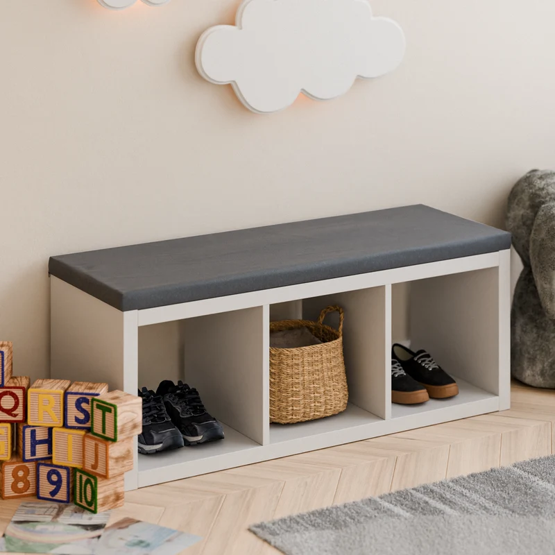 Sitzauflage für Ikea Kallax Regal, Grau, mit abnehmbarem Bezug - für 2er, 3er oder 4er