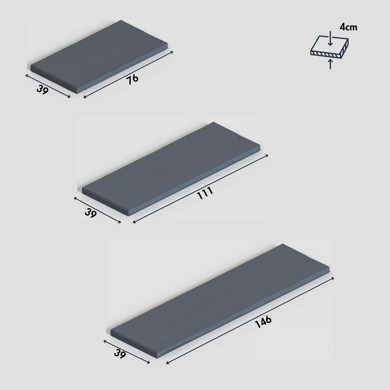 Sitzauflage für Ikea Kallax Regal, Grau, mit abnehmbarem Bezug - für 2er, 3er oder 4er