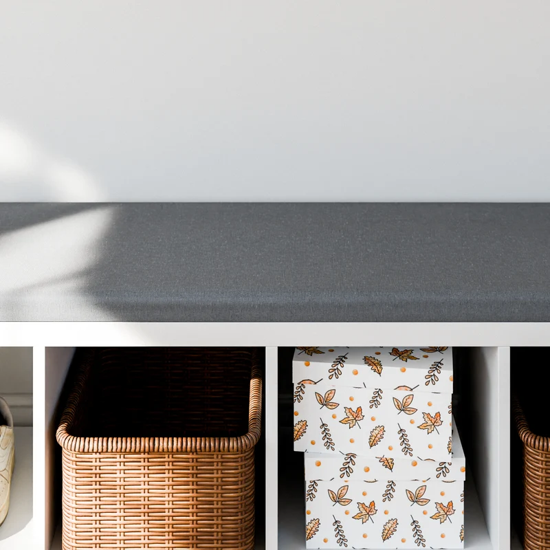 Sitzauflage für Ikea Kallax Regal, Grau, mit abnehmbarem Bezug - für 2er, 3er oder 4er