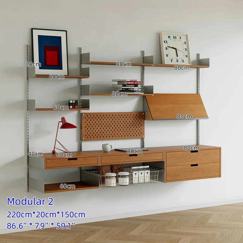 Modulare Wandregale aus Aluminiumlegierung