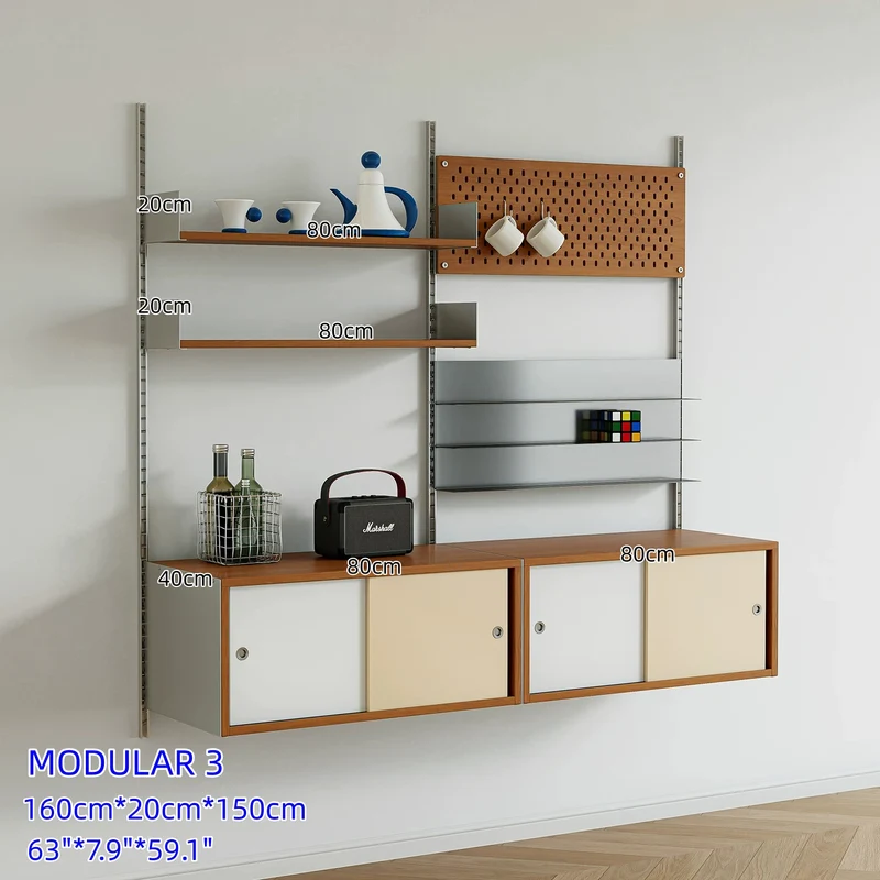 Modulare Wandregale aus Aluminiumlegierung