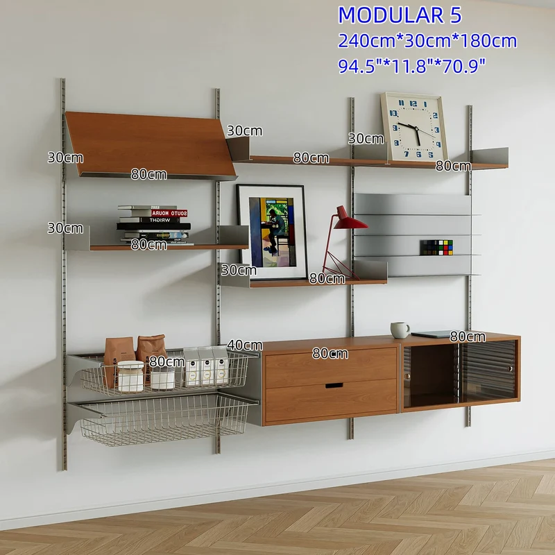 Modulare Wandregale aus Aluminiumlegierung