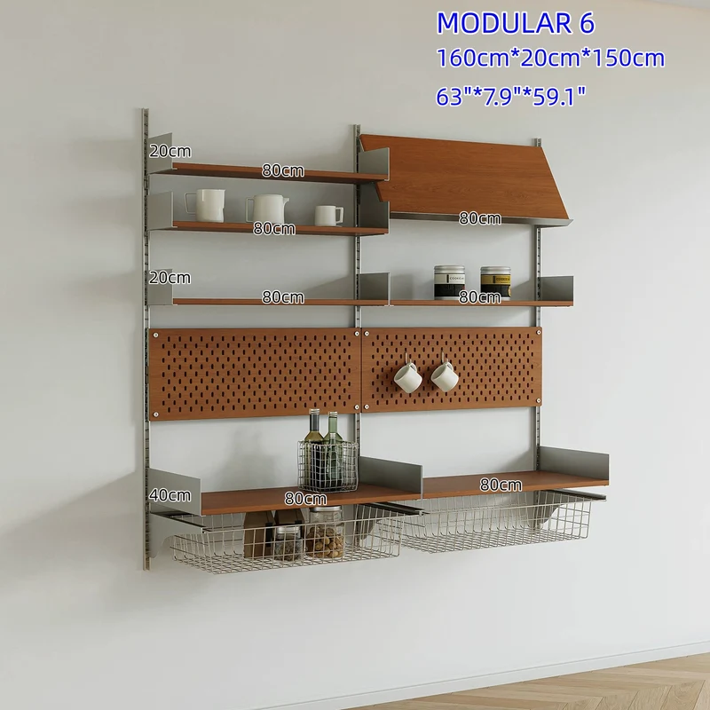 Modulare Wandregale aus Aluminiumlegierung