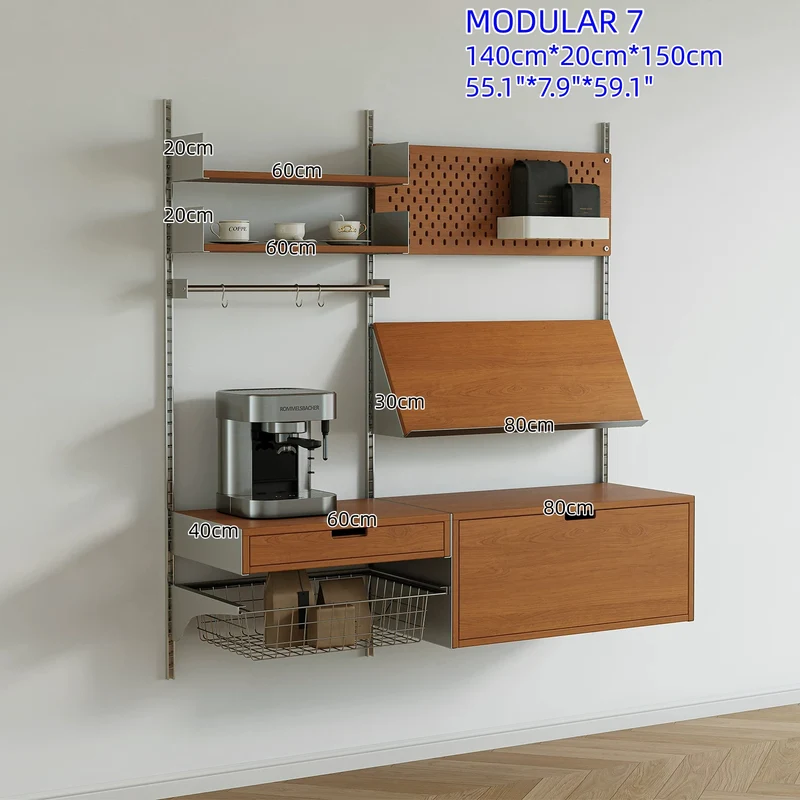 Modulare Wandregale aus Aluminiumlegierung
