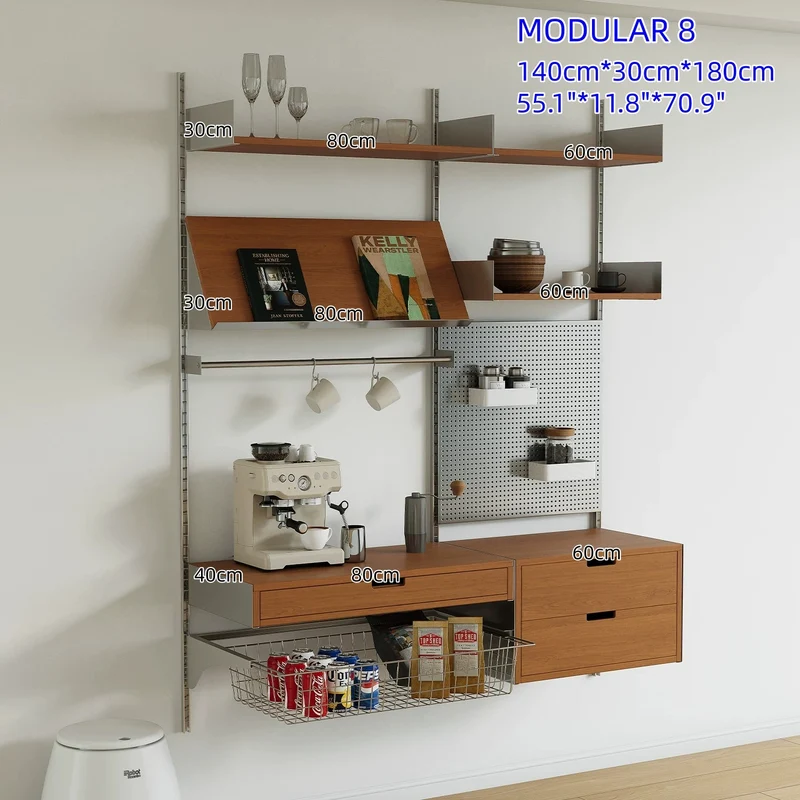 Modulare Wandregale aus Aluminiumlegierung