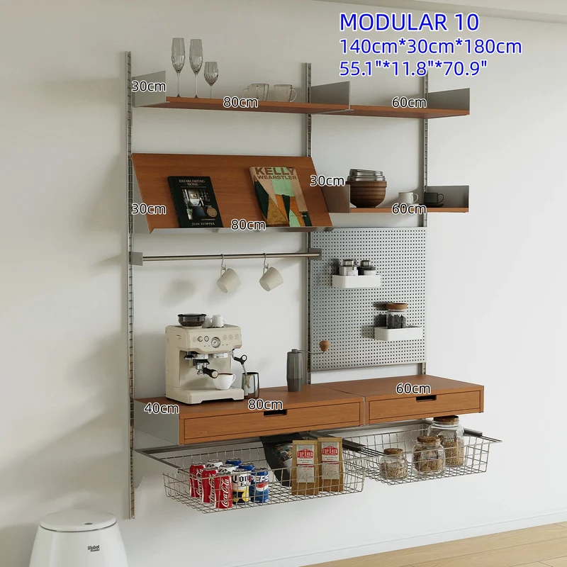Modulare Wandregale aus Aluminiumlegierung