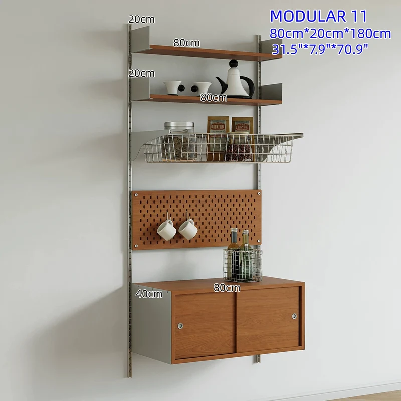 Modulare Wandregale aus Aluminiumlegierung