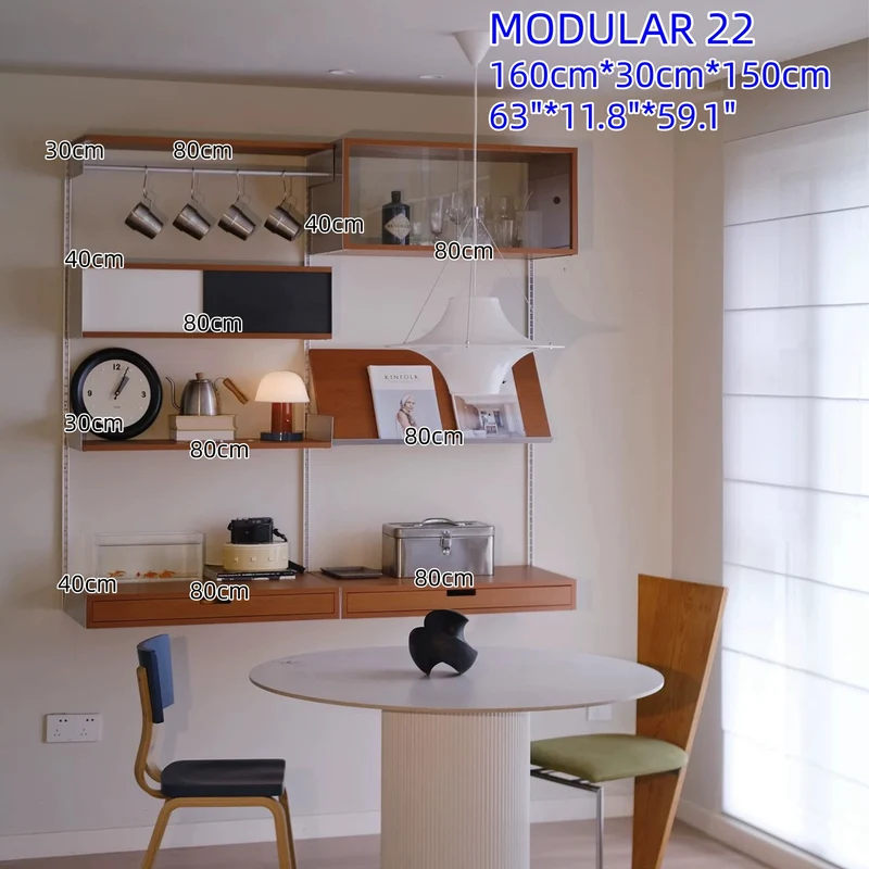 Modulare Wandregale aus Aluminiumlegierung