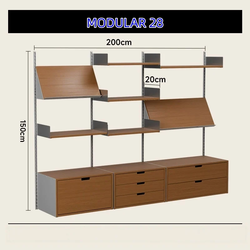 Modulare Wandregale aus Aluminiumlegierung