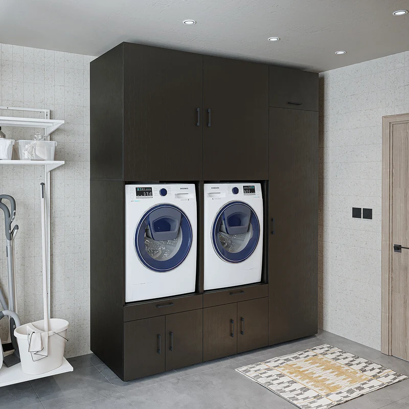 Roomart wasmachinekast SERIE 3, 194 cm, met hoge kast en uittrekplanken, in 3 kleuren