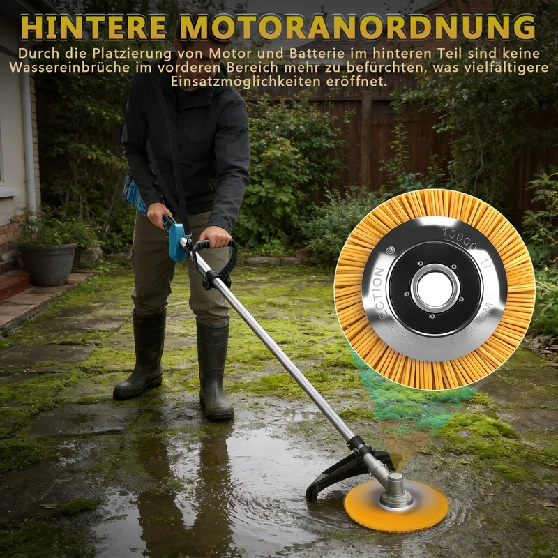 2-in-1 Akku Freischneider mit Bodenhacke 18-21V, 1380W, 23cm Arbeitsbreite, 2x 4.0Ah Akku, 7 Schneidwerkzeuge