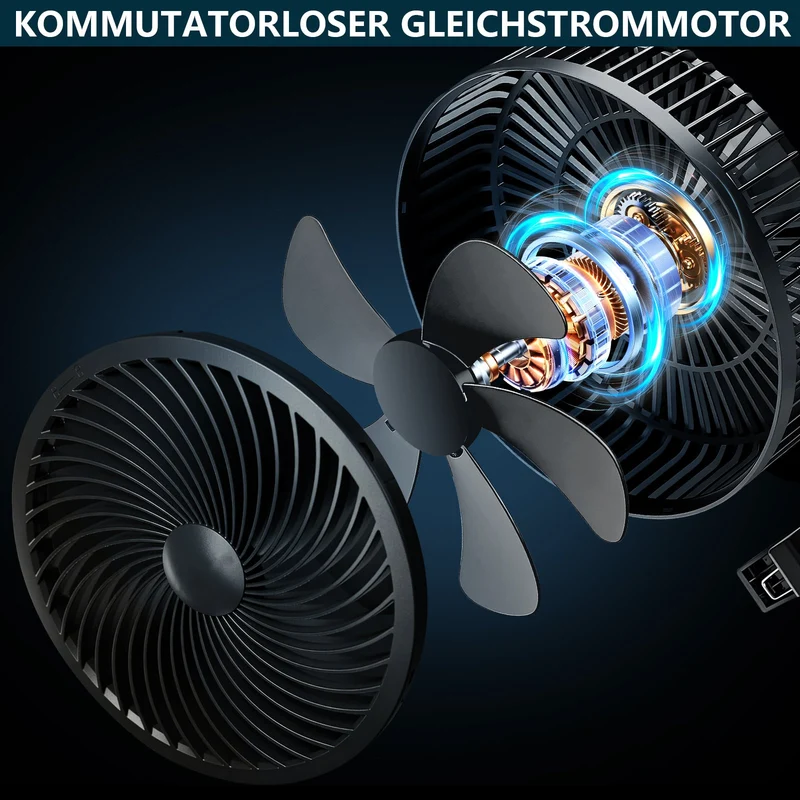 2er Set Grow Umluftventilator 320 CFM – Leiser Clip Ventilator mit EC-Motor, 10 Stufen, Oszillation, IP44