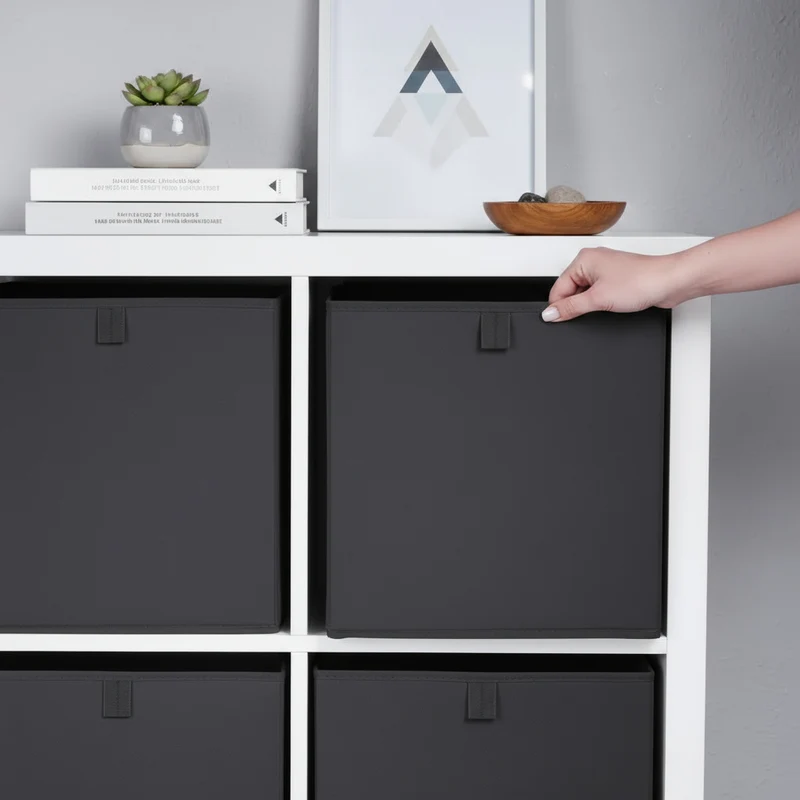 Box für Ikea Kallax Regal, faltbare Stoffbox, Kiste - Anthrazit