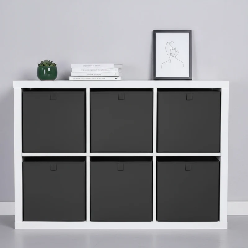 Box für Ikea Kallax Regal, faltbare Stoffbox, Kiste - Anthrazit