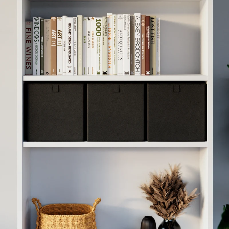 Box für Ikea Billy Regal, faltbare Stoffbox, Kiste - Anthrazit