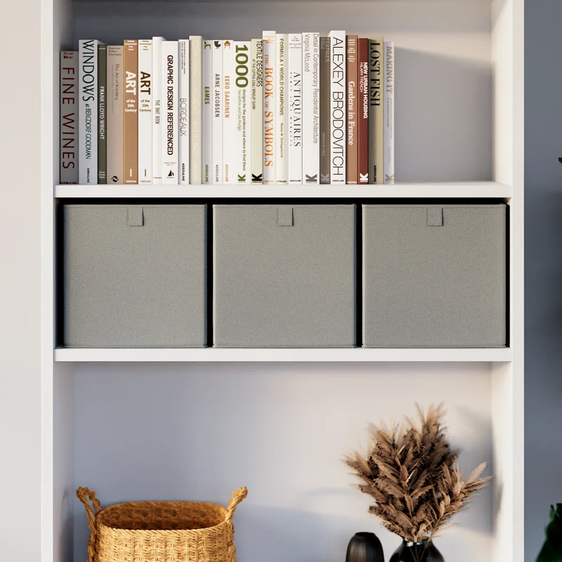 Box für Ikea Billy Regal, faltbare Stoffbox, Kiste - Grau