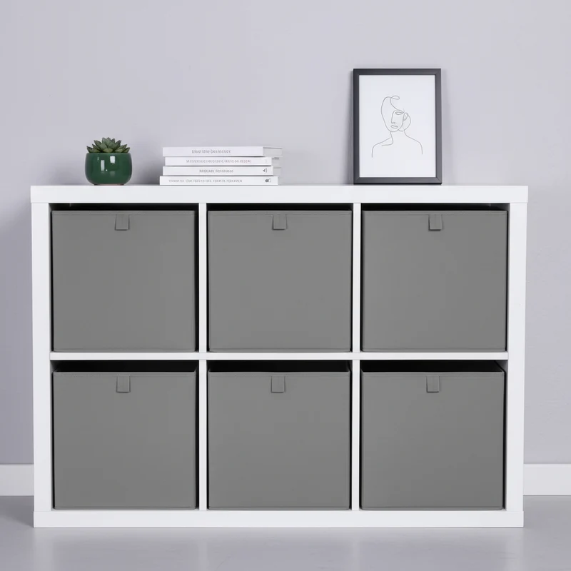 Box für Ikea Kallax Regal, faltbare Stoffbox, Kiste - Grau