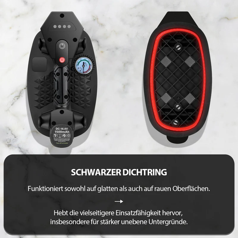 XIIW Elektrischer Vakuum-Saugheber mit Manometer | 120kg Traglast Akku-Saugheber für Fliesen & Glas | Profi Hebegerät für raue Oberflächen