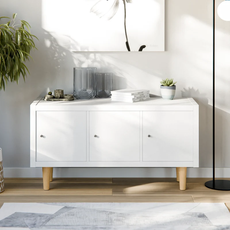 Möbelfüße Regalbeine passend für Ikea Kallax Regal - Buchenoptik, 17cm Höhe