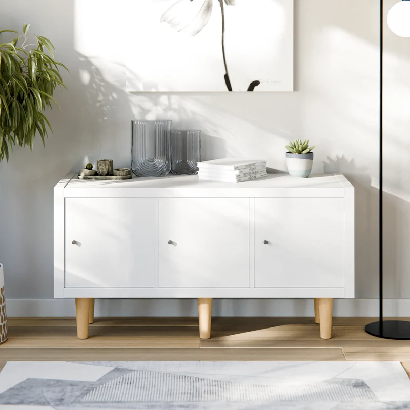 Möbelfüße Regalbeine passend für Ikea Kallax Regal - Buchenoptik, 17cm Höhe