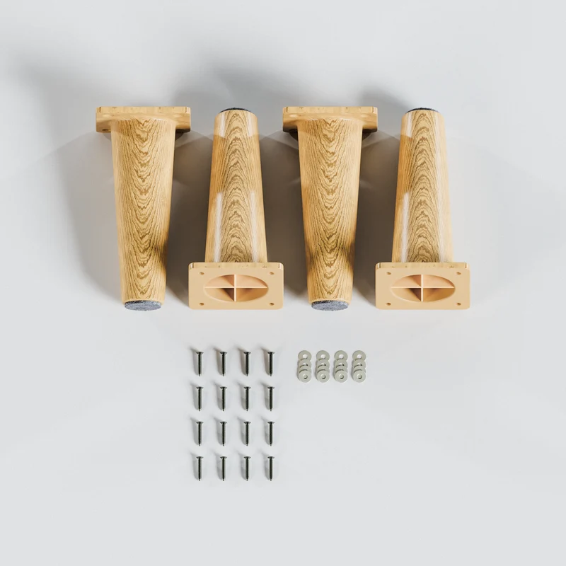 Möbelfüße Regalbeine passend für Ikea Kallax Regal - Buchenoptik, 17cm Höhe
