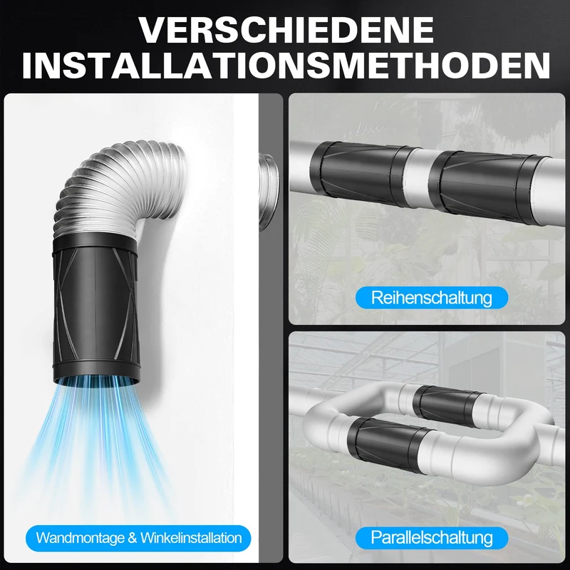100mm Rohrventilator mit stufenloser Drehzahlregelung – Leiser, energiesparender Abluftventilator für Küche, Bad & kleine Räume
