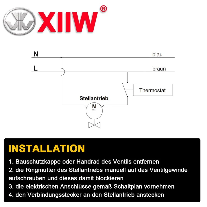 Elektrischer Stellantrieb 230V AC – 110N Kraft, IP54 Schutz, 3-3,5 mm Hub