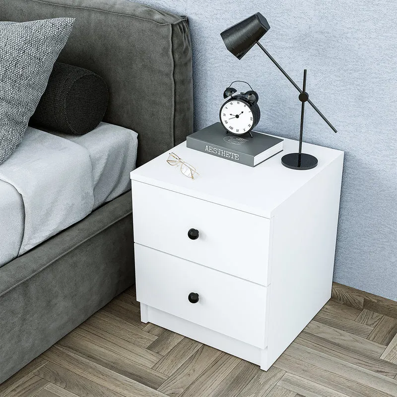 Roomart Nachtkastje KOMO, 40 cm, met 2 lades, in wit