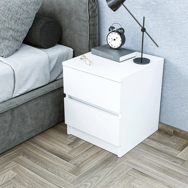 Roomart Nachtkastje KOMO, 40 cm, met 2 lades, in wit