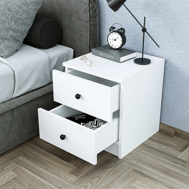 Roomart Nachtkastje KOMO, 40 cm, met 2 lades, in wit