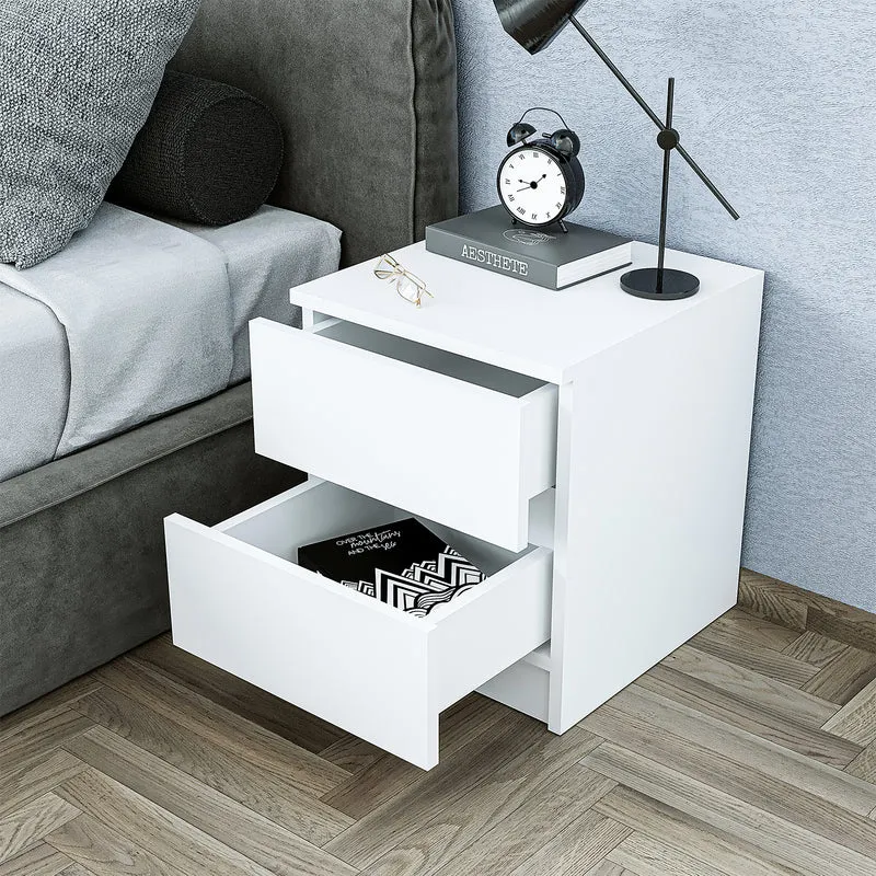 Roomart Nachtkastje KOMO, 40 cm, met 2 lades, in wit