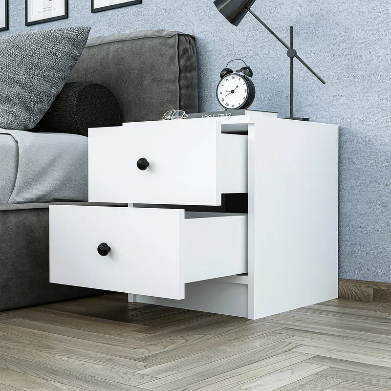 Roomart Nachtkastje KOMO, 40 cm, met 2 lades, in wit